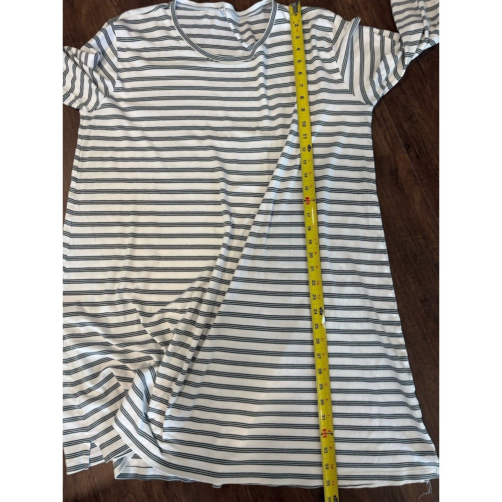 LAKE Pajamas Womens XXL Green White Striped Pima Cotton Long Sleeve Nightgown - Picture 6 of 6
